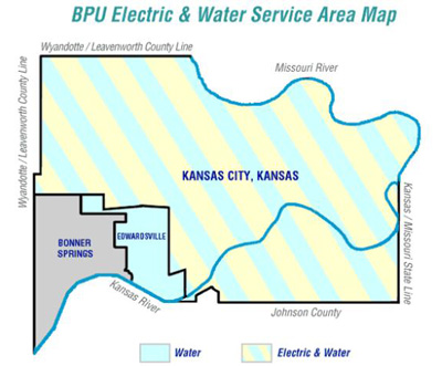 Kansas City Power Outage Map BPU Electric & Water Service Area Map | Kansas City BPU