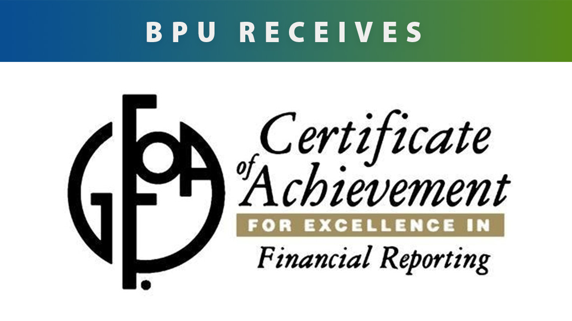 BPU Recognized for Excellence in Financial Reporting